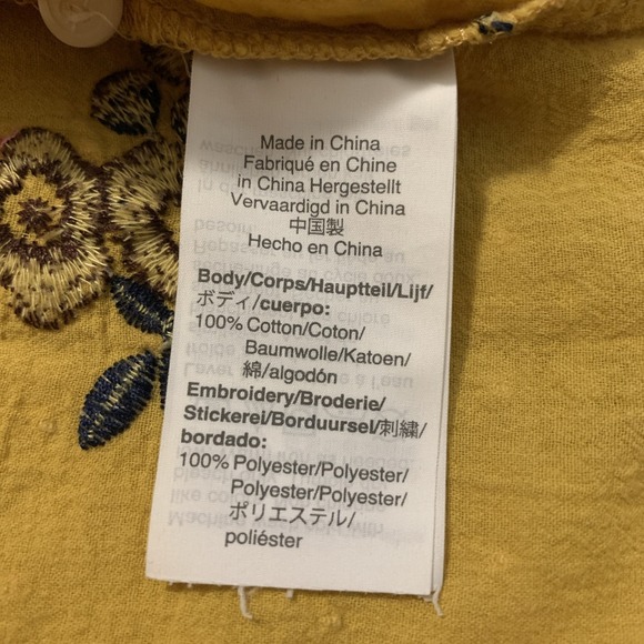 Madewell Blouse Top Embroidered Hilltop Button Down S/S Floral Shirt XXS - Picture 5 of 8